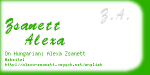 zsanett alexa business card